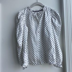 Zara girls White blouse with black polka dots